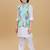 Sky blue embelished cotton silk kurta pajama nehru jacket set