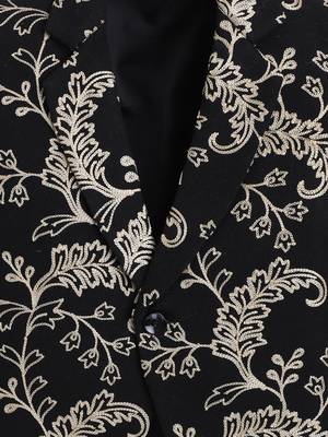 Black cotton embriodered blazer 3