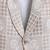 Cream jacquard woven checks blazer