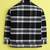 Black cotton plaid shacket with printed tshirt