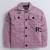 Onion pink denim printed jacket with t-shirt