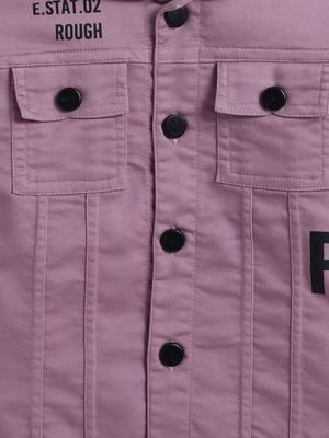 Onion pink denim printed jacket with t-shirt 4