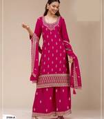 Pink georgette semi stitched wedding suits