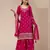 Pink georgette Embroidered Salwar suit-Full Stitched Free size