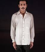 White plain silk shirt