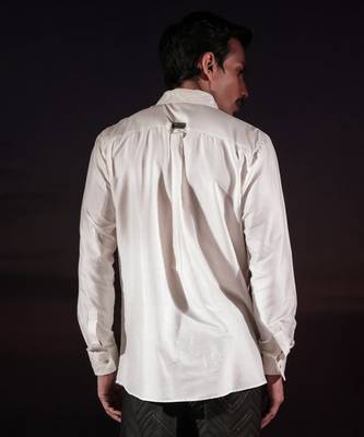 White plain silk shirt 3