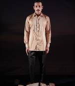 Beige plain cotton shirt