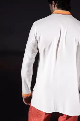 White embroidered georgette kurta