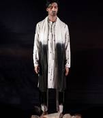 White embroidered silk kurta set