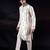 White embroidered silk kurta set