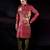 Red printed georgette kurta set