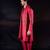 Red embroidered silk kurta set