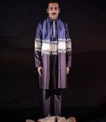 Blue plain chanderi silk kurta set