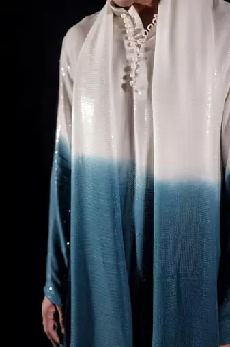 Blue plain georgette kurta set