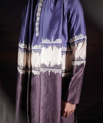 Blue plain chanderi silk kurta set 3