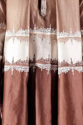 Brown plain chanderi silk kurta set
