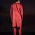Rust embroidered cotton silk kurta set