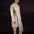 Beige embroidered linen kurta set