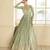 pista green banarasi silk anarkali suit for women wedding wear