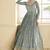 beautiful grey banarasi silk anarkali suit for women wedding wear