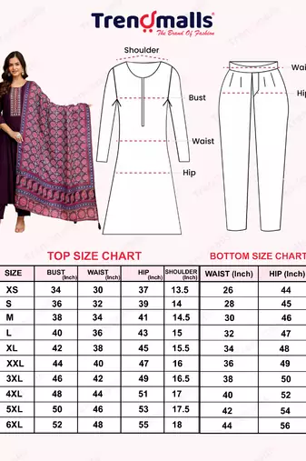 Trendmalls Art Silk Hand Work Embroidery Anarkali Kurta Pant with Printed Dupatta Set