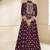 trendy banarasi silk purple anarkali suit for women festival wear