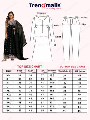 Black Art Silk Embroidery Work Anarkali Kurta Pant with Dupatta Set For Women  8