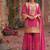 stylish pink floral printed heavy wedding wear gharara suit for women