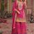 stylish pink floral printed heavy wedding wear gharara suit for women
