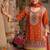 stylish orange floral printed heavy wedding wear gharara suit for women