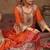 stylish orange floral printed heavy wedding wear gharara suit for women