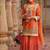 stylish orange floral printed heavy wedding wear gharara suit for women