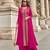 trendy pink banarasi silk front slit anarkali suit for women party wear