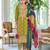 new Pakistani straight suit for women chinon fabric olive green