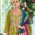 new Pakistani straight suit for women chinon fabric olive green