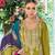 new Pakistani straight suit for women chinon fabric olive green