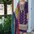 new Pakistani straight suit for women chinon fabric purple