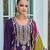 new Pakistani straight suit for women chinon fabric purple