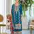 new Pakistani straight suit for women chinon fabric blue