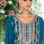 new Pakistani straight suit for women chinon fabric blue