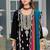 new Pakistani straight suit for women chinon fabric black