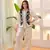 Floral embroidered white round neck cotton co-ord set