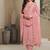 new wedding wear peach crep silk straight suit for women