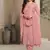 new  peach crep silk straight suit for women