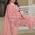 new wedding wear peach crep silk straight suit for women