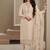 new wedding wear off white crep silk straight suit for women