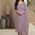 new wedding wear lilac crep silk straight suit for women