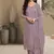 new  lilac crep silk straight suit for women