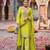 palazzo suit for women chinon embroidered parrot green