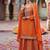 palazzo suit for women chinon embroidered orange